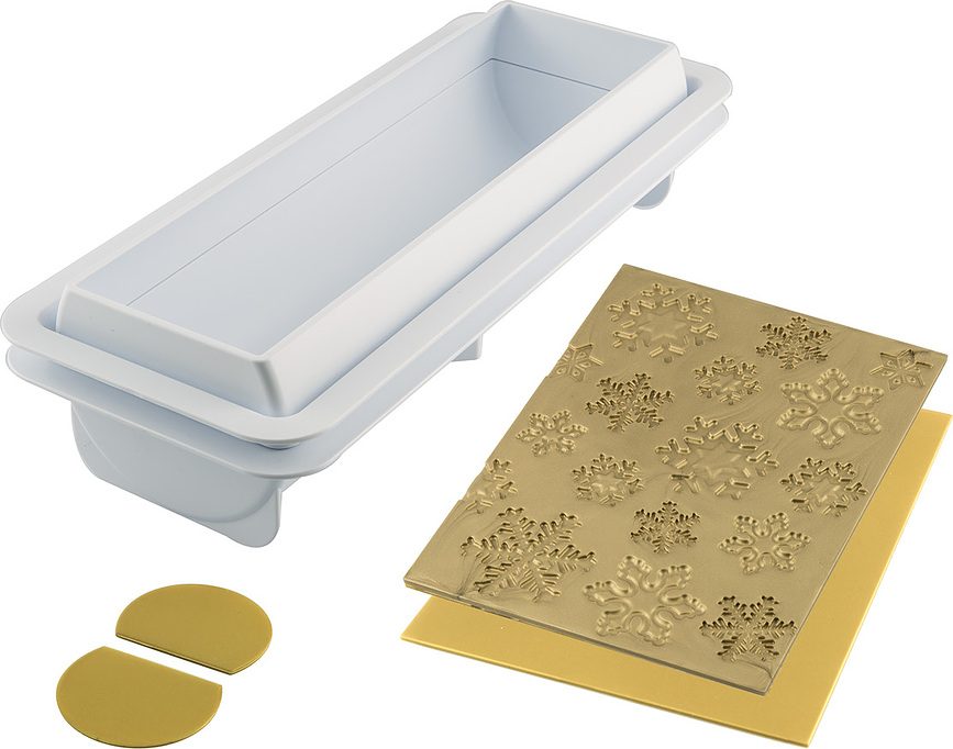 Moule à Bûche Frozen avec tapis texturé pour décoration, Set 2 pièces