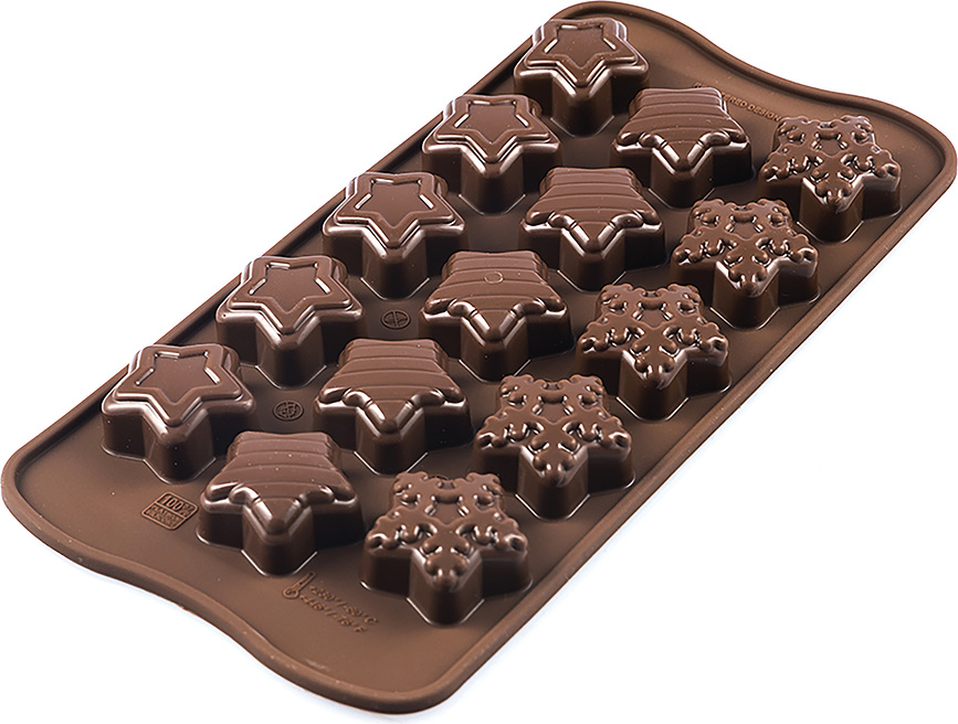 Scg45 Winter Stars Moule à Chocolats, en silicone