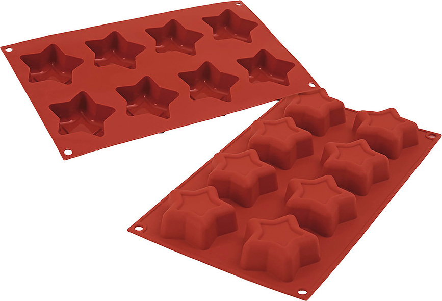 Sf107 Stella Moule à Biscuits forme étoiles, en silicone, rouge