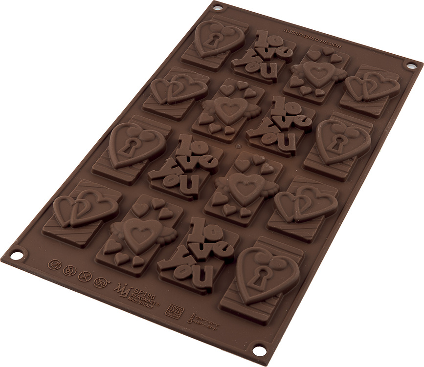 Sf196 Choco Tags In Love Moule à Chocolat, en silicone