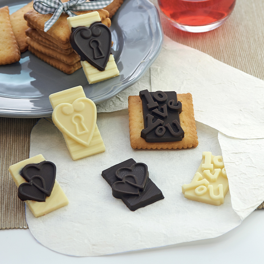 Sf196 Choco Tags In Love Moule à Chocolat, en silicone