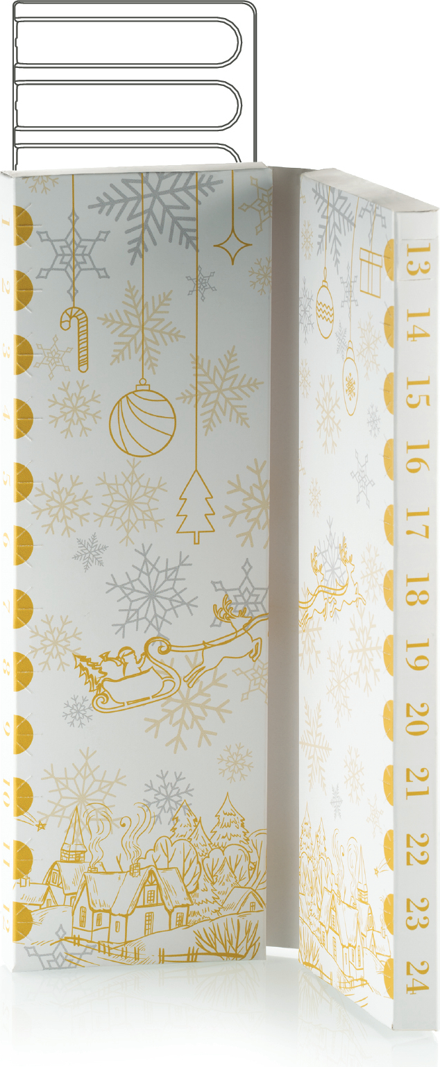 Silikomart Adventskalender Set mit Halterungen für Schokolade, 2 St.