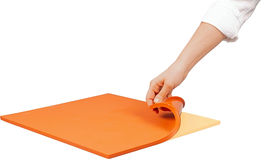 Silikona cepšanas paklājs Tapis Roulade 32,5 x 32,5 x 2 cm, oranžs