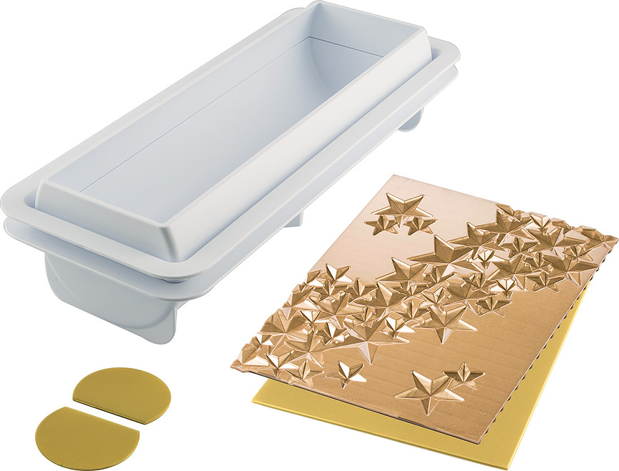 Starlight Buche Kalup za hladne torte sa strukturalnom podlogom za dekoraciju Set od 2 dijela