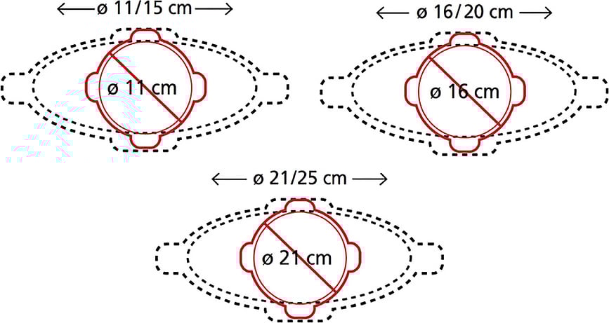 Tapas de silicona Coverflex, elásticas, 3 unidades