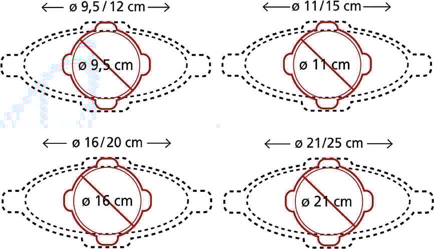 Tapas de silicona elásticas Coverflex, 4 unidades
