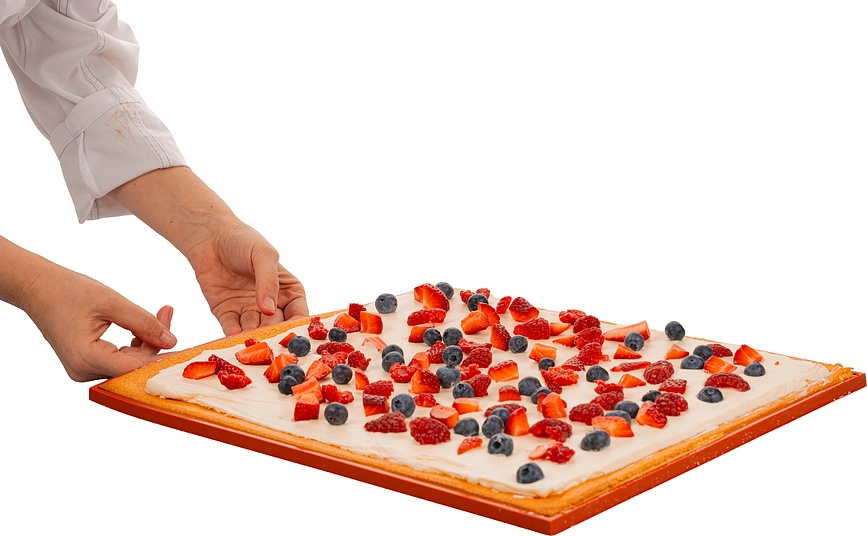 Tapis Roulade Silicone Baking Mat 32.5 x 32.5 x 2 cm, orange