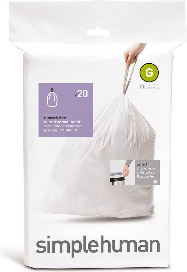 Bolsas de basura Simplehuman, tamaño G, 30 L, 20 unidades