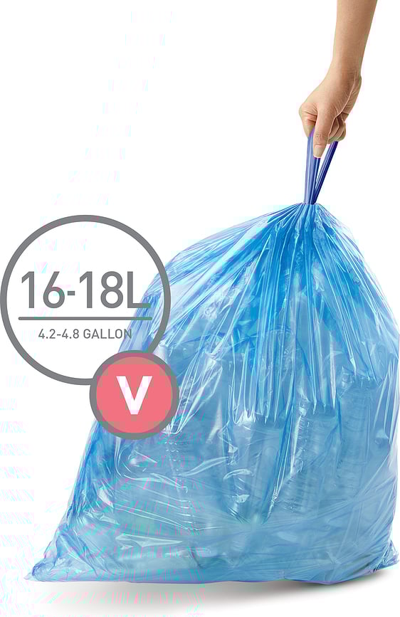 Bolsas de Basura Simplehuman, Tamaño V, 16-18 l, azules, 20 unidades