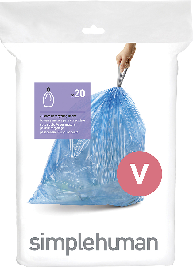 Bolsas de Basura Simplehuman, Tamaño V, 16-18 l, azules, 20 unidades