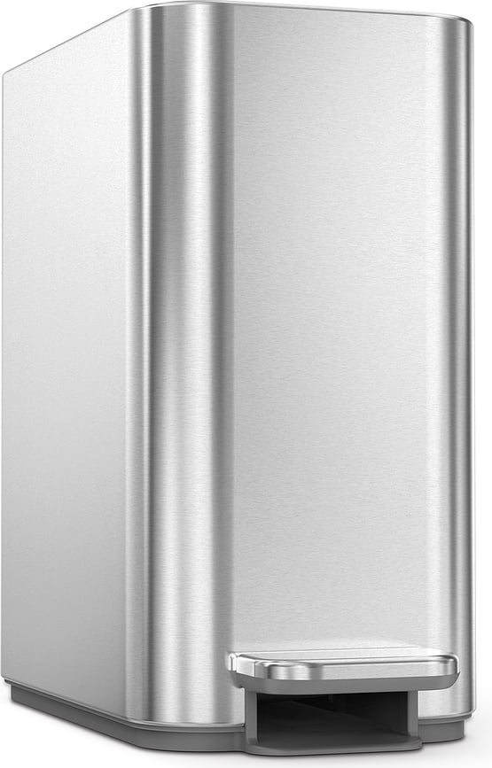 Cubo de Basura con Pedal de acero cepillado Slim, 5 L