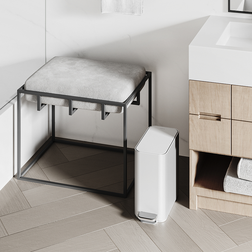 Cubo de Basura con Pedal de acero cepillado Slim, 5 L