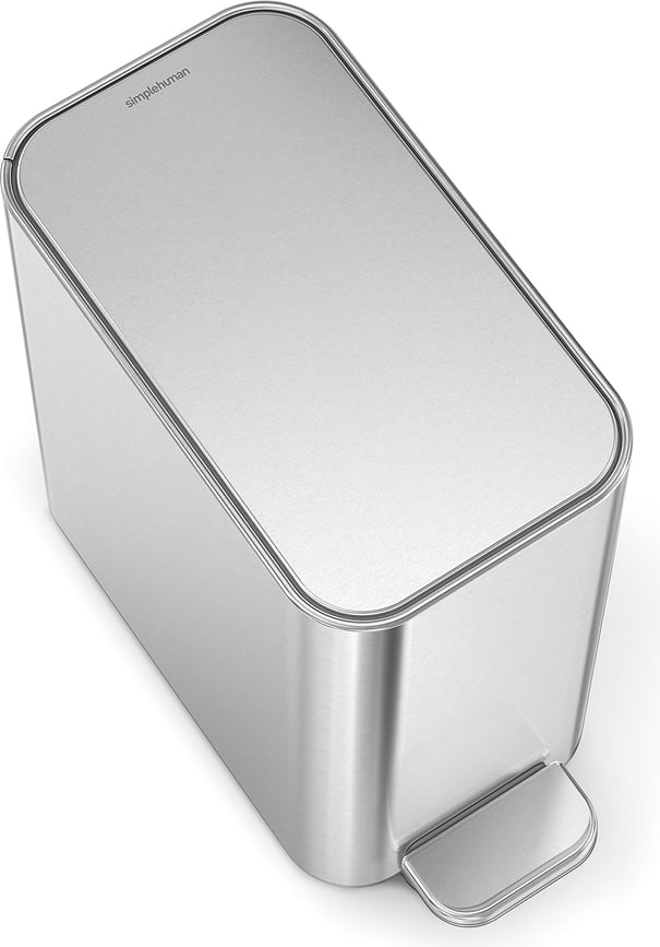 Cubo de Basura con Pedal de acero cepillado Slim, 5 L