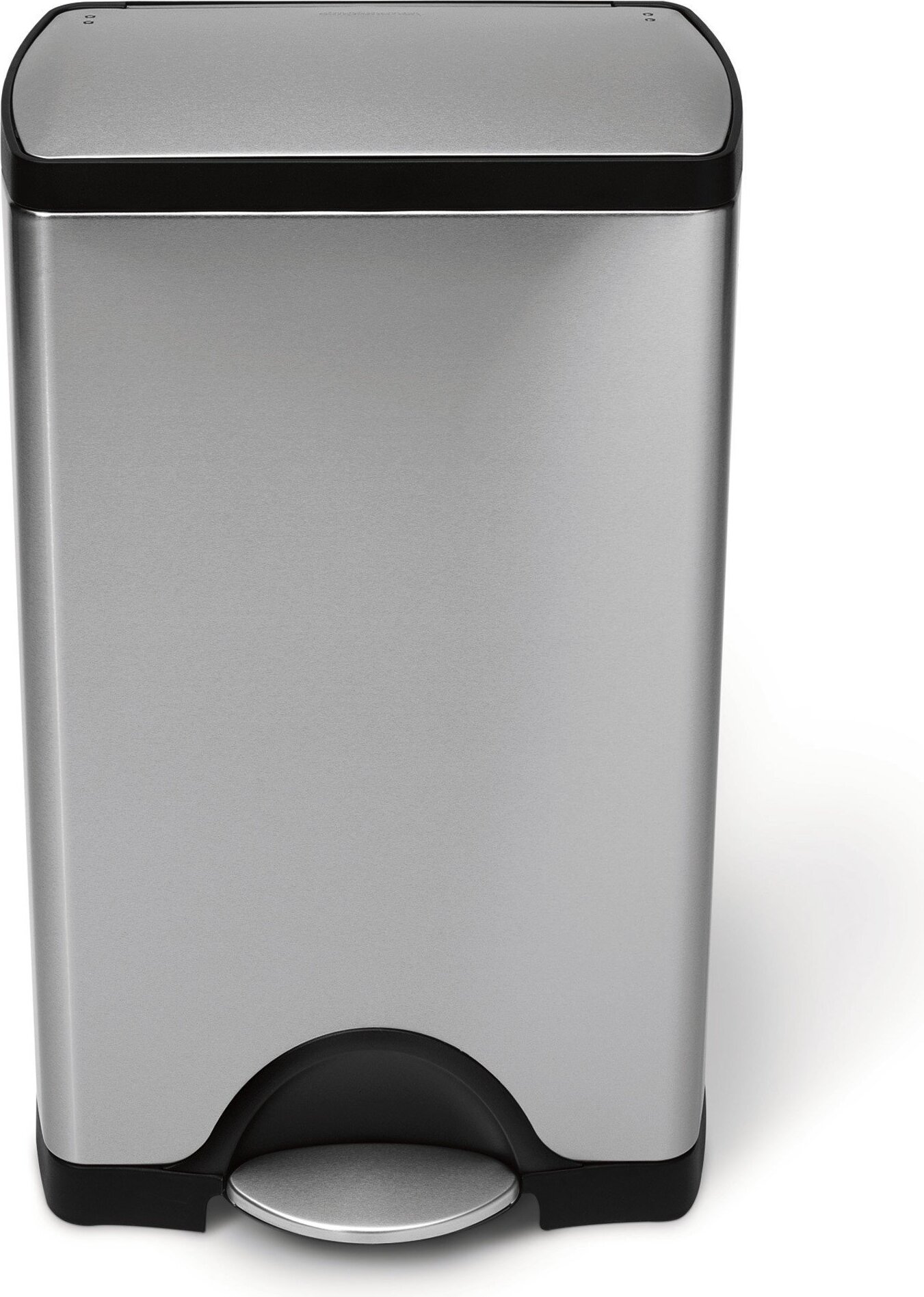simplehuman CW1814 rechteckige Pedalabfallbehälter, gebürsteter Edelstahl, fleckenfrei, 38 L