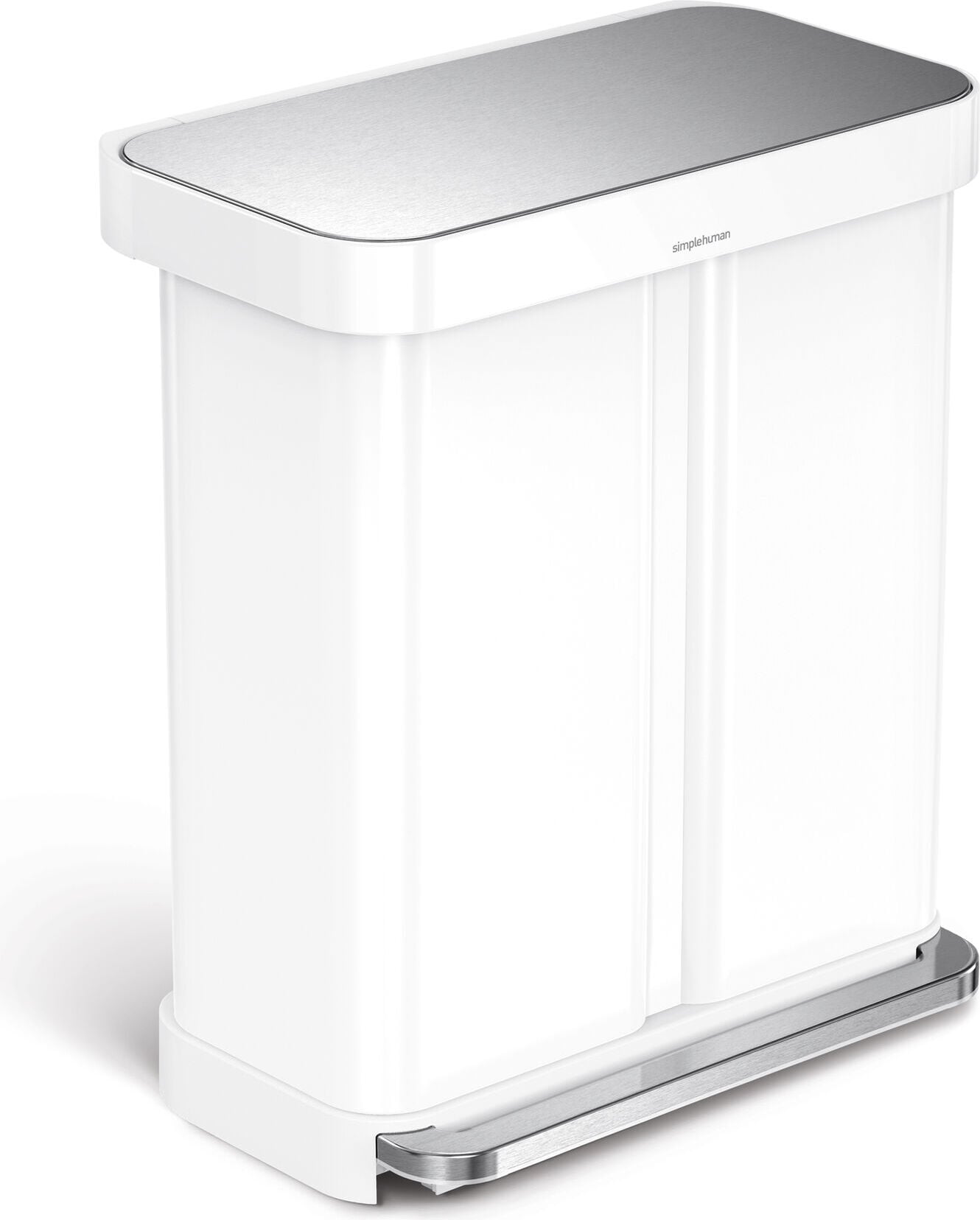 Liner Pocket Recycler Pedal-Mülleimer 58 l, weiß