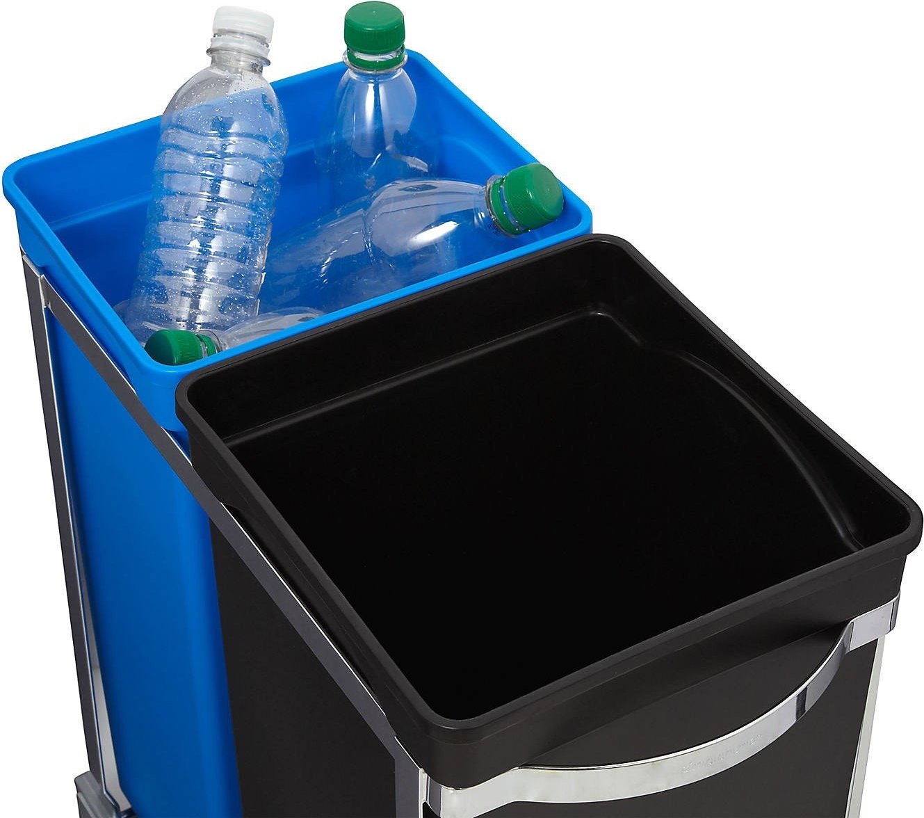 Simplehuman 35-Liter Pull-Out Recycler Bin, Black/Blue