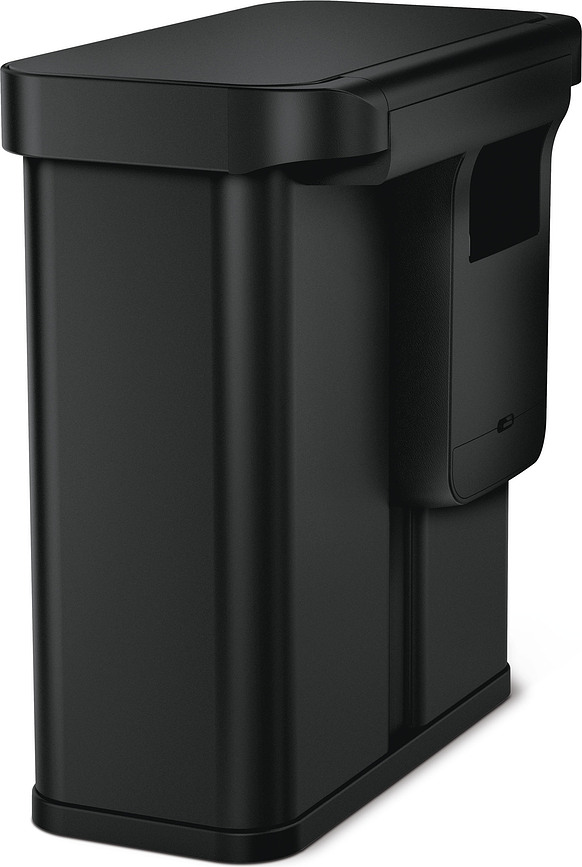 Sensor Liner Pocket Poubelle à capteur de mouvement, double compartiment, 58 L, noir mat