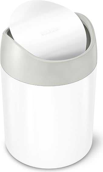 Simplehuman Badezimmer-Abfallbehälter 1,5 l weiß