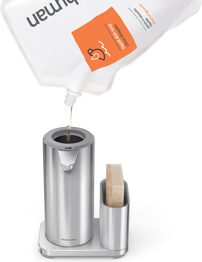 Simplehuman Δοσομετρητής σαπουνιού με δοχείο, 414 ml, λευκός