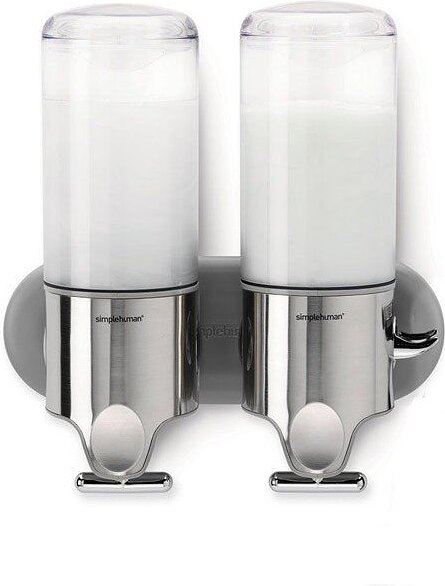 Simplehuman Distributeur de Savon double, mural, pour douche