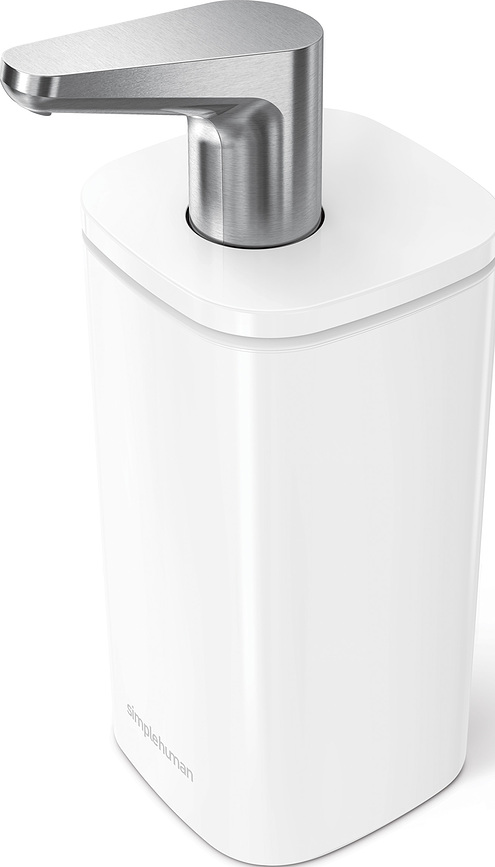 Simplehuman Distributeur de Savon, en acier, blanc