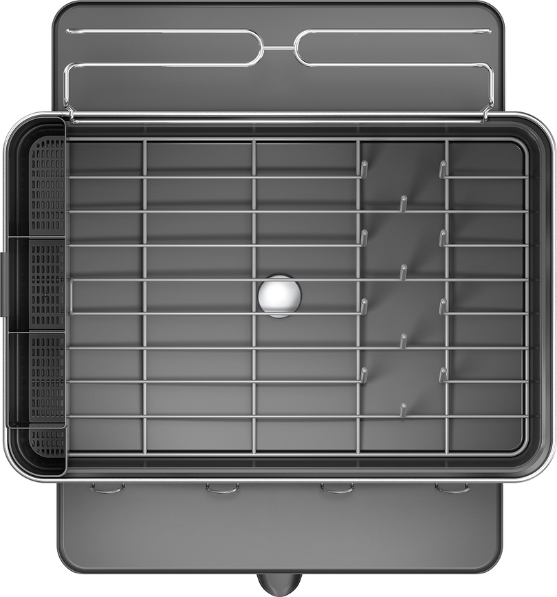 Simplehuman Égouttoir à Vaisselle avec supports pour tasses et verres à pied, gris