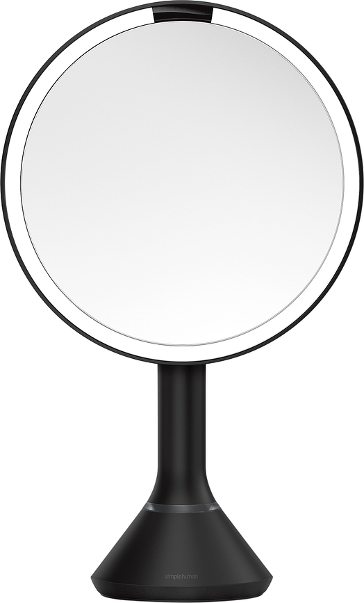 Simplehuman Καθρέφτης με αισθητήρα, 20 εκ., μαύρο ματ, με ρύθμιση φωτεινότητας