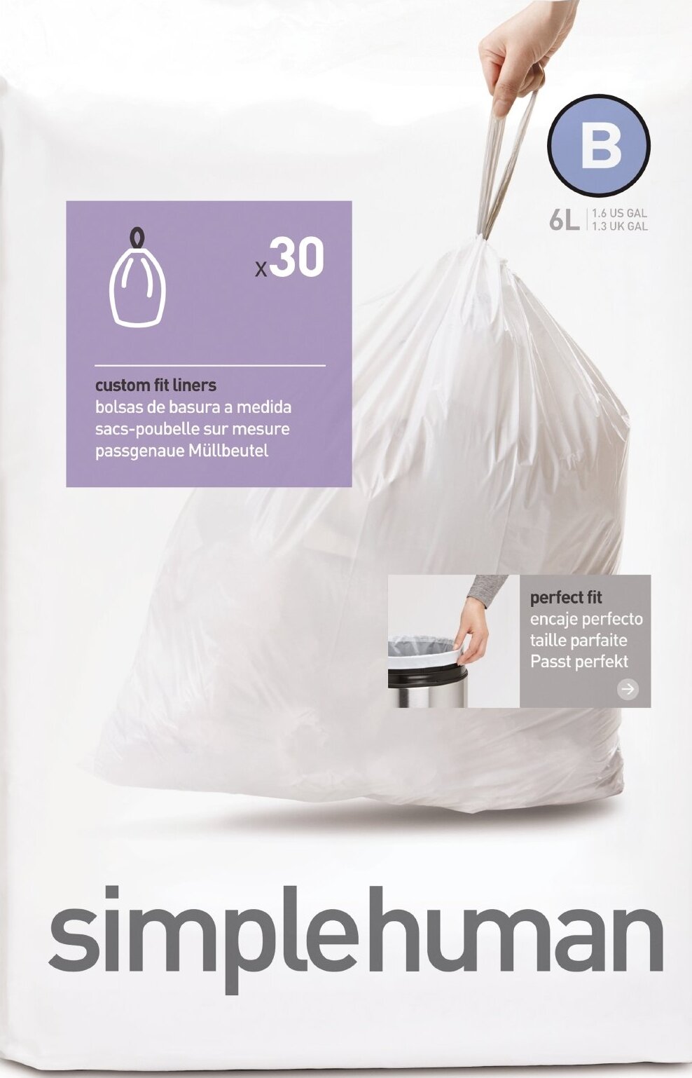 Simplehuman Müllsäcke Größe B 6 l 30 St.