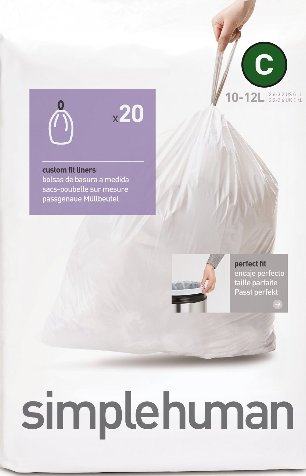 Simplehuman Müllsäcke Größe C 10-12 l 20 St.
