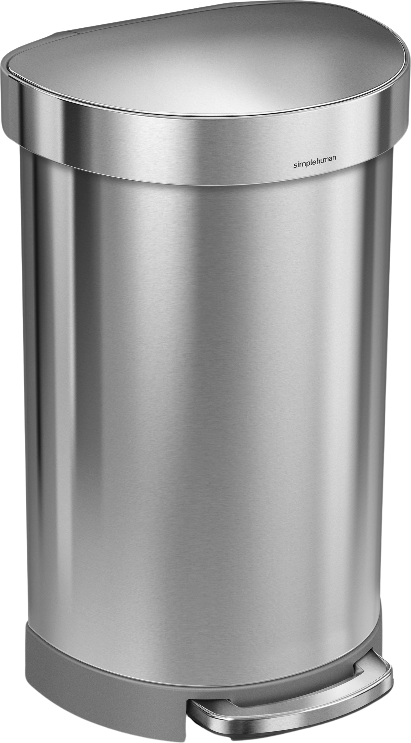 Simplehuman Pedal-Mülleimer 45 l halbrund gebürsteter Stahl