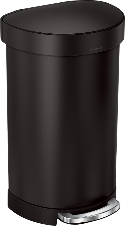 Simplehuman Pedal-Mülleimer 45 l halbrund schwarz matt
