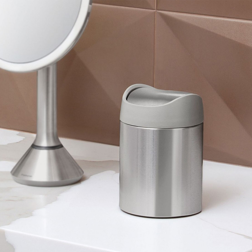 Simplehuman Poubelle de Salle de Bain, 1,5 L, noir mat