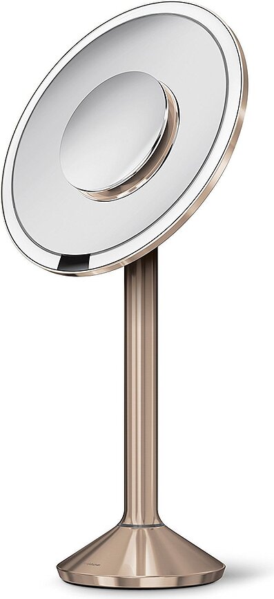 Simplehuman Sensor-adjusted cosmetics mirror with extra mirror