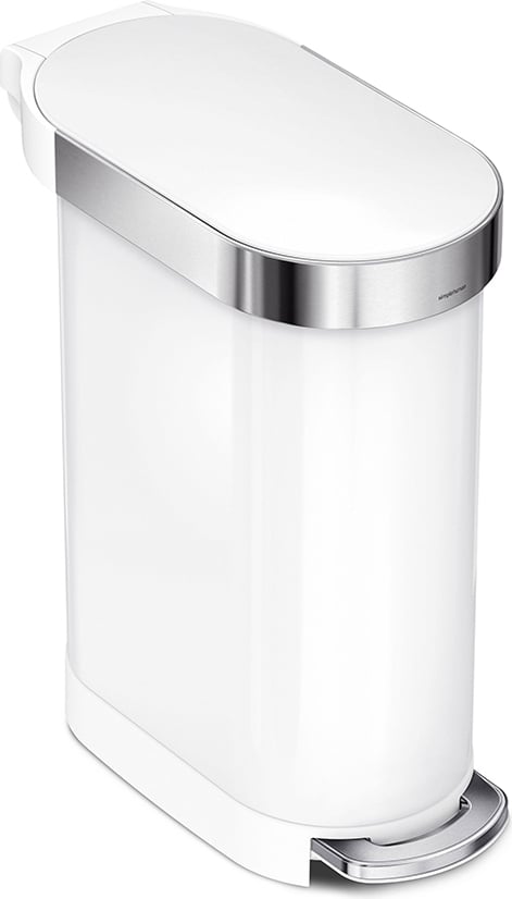 Slim Pedal-Mülleimer 45 l weiß