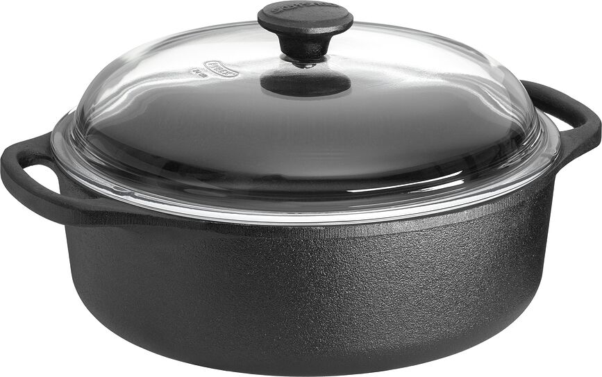 Каструля Casserole 3 л, чавунна зі скляною кришкою