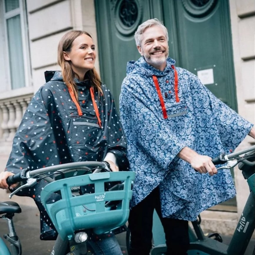 Dámské pončo do deště Smati Paisley Blue