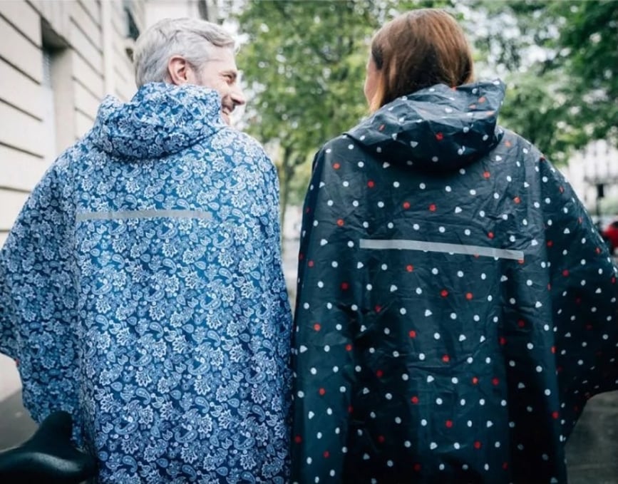 Dámské pončo do deště Smati Paisley Blue