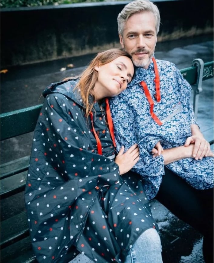 Дамско пончо за дъжд Smati Paisley Blue