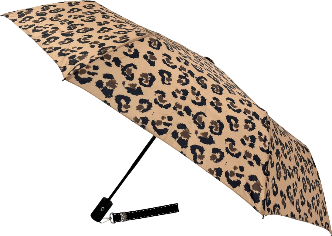 Regenschirm Leopard, automatisch, beige