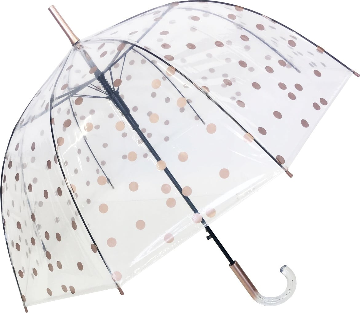 Smati Kuppelschirm goldene Tupfen transparent