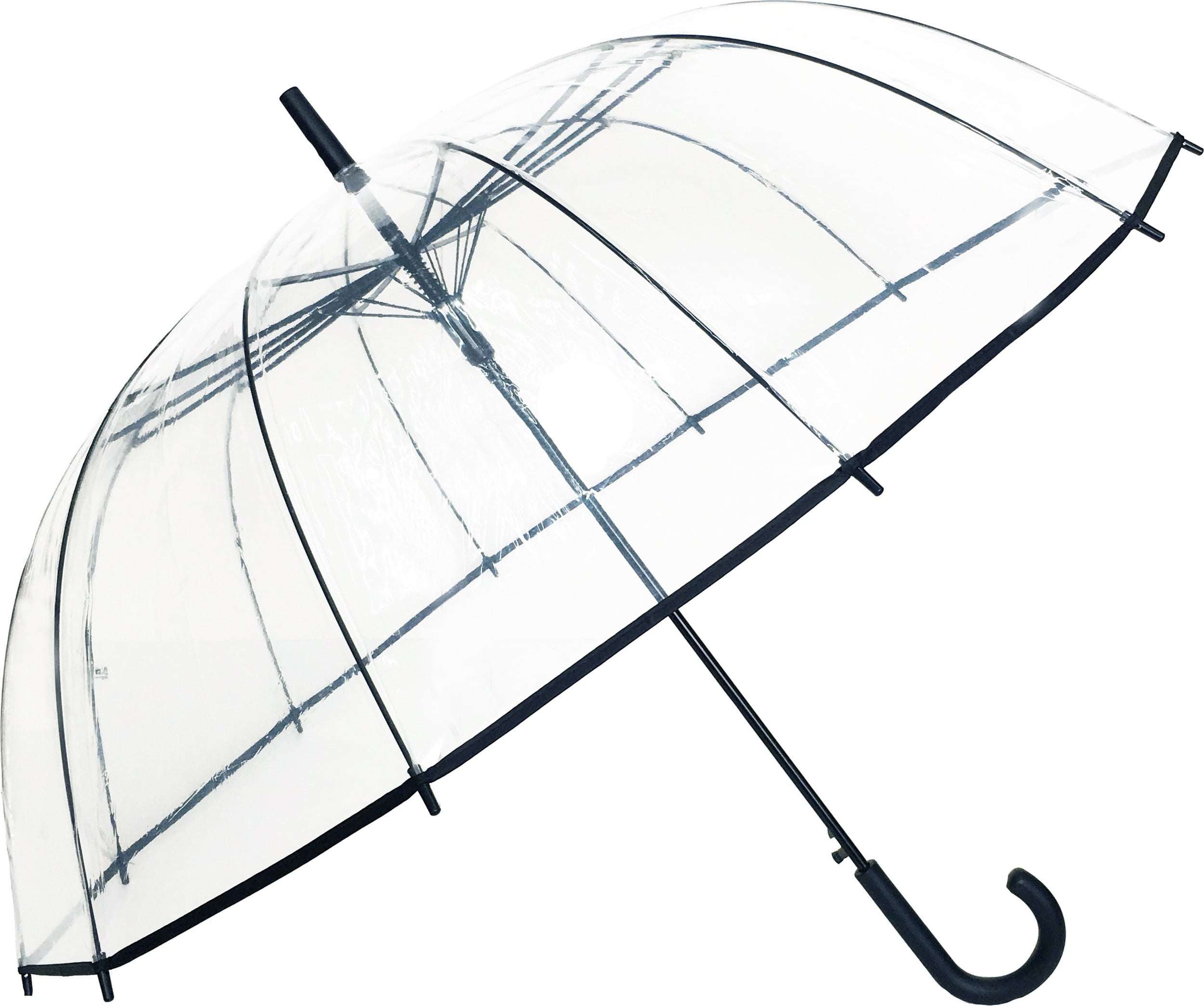 Smati Regenschirm transparent schwarz 12 Rippen