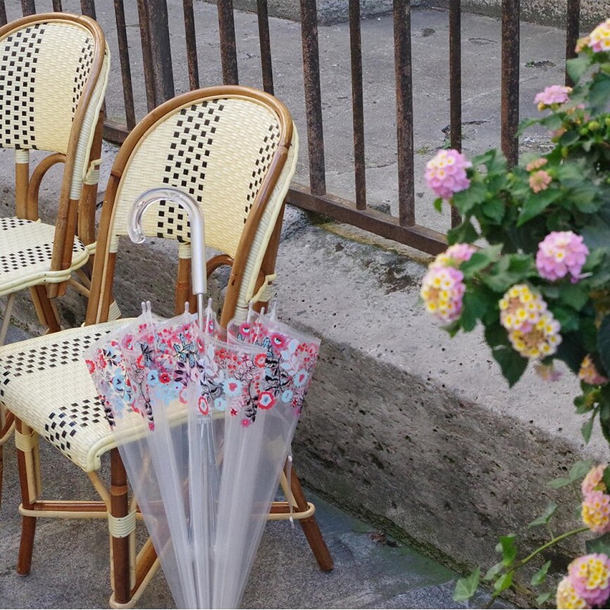 Sonnenschirm Fleurs transparent