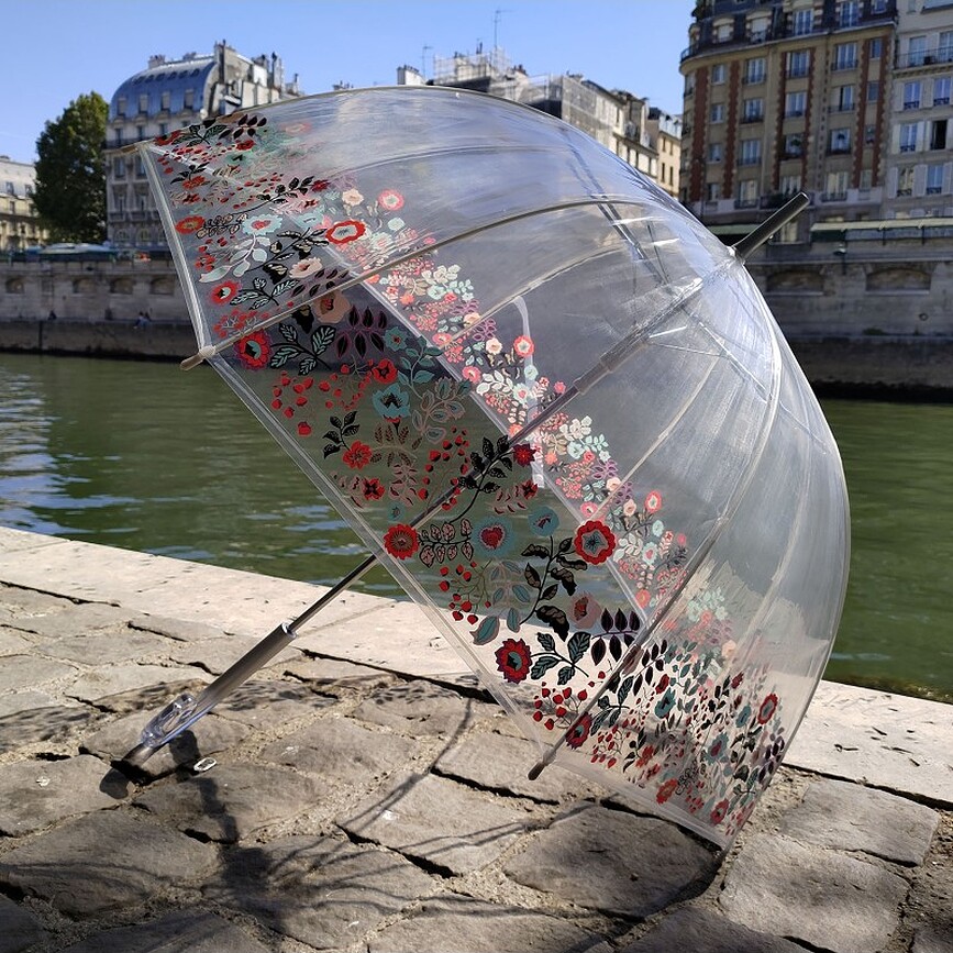 Umbrelă transparentă Fleurs
