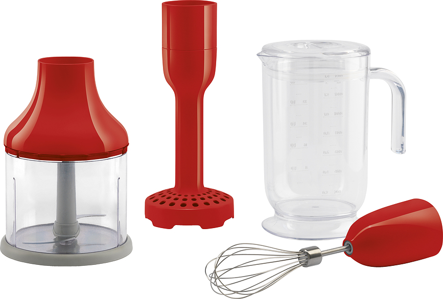 50's Style Accessoires pour Mixeur Plongeant, rouges, Set 4 pièces