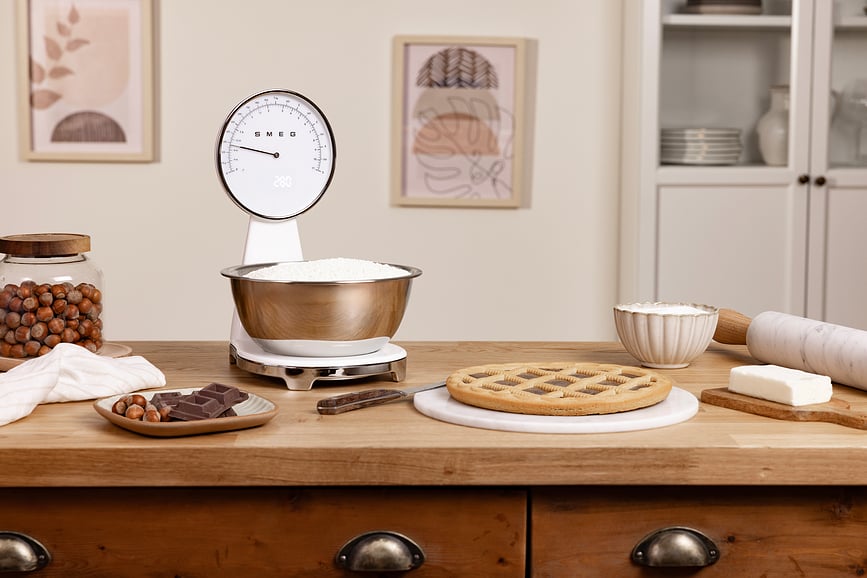 50's Style Balance de Cuisine analogique et numérique, crème