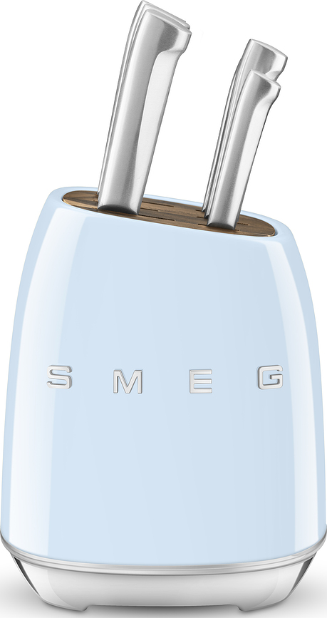 50's Style Bloc à Couteaux avec 6 couteaux, bleu pastel