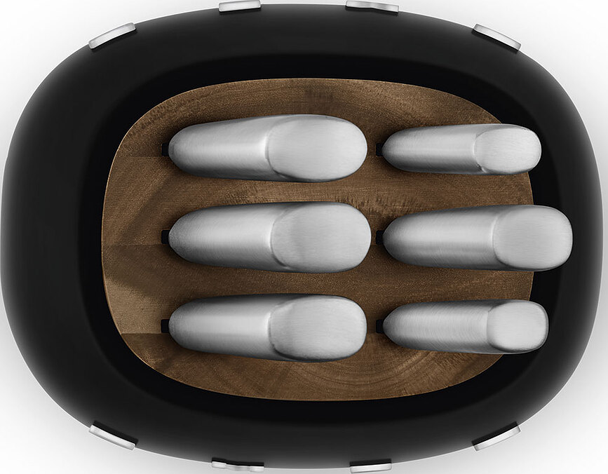 50's Style Bloc de Couteaux, crème, Set 6 pièces