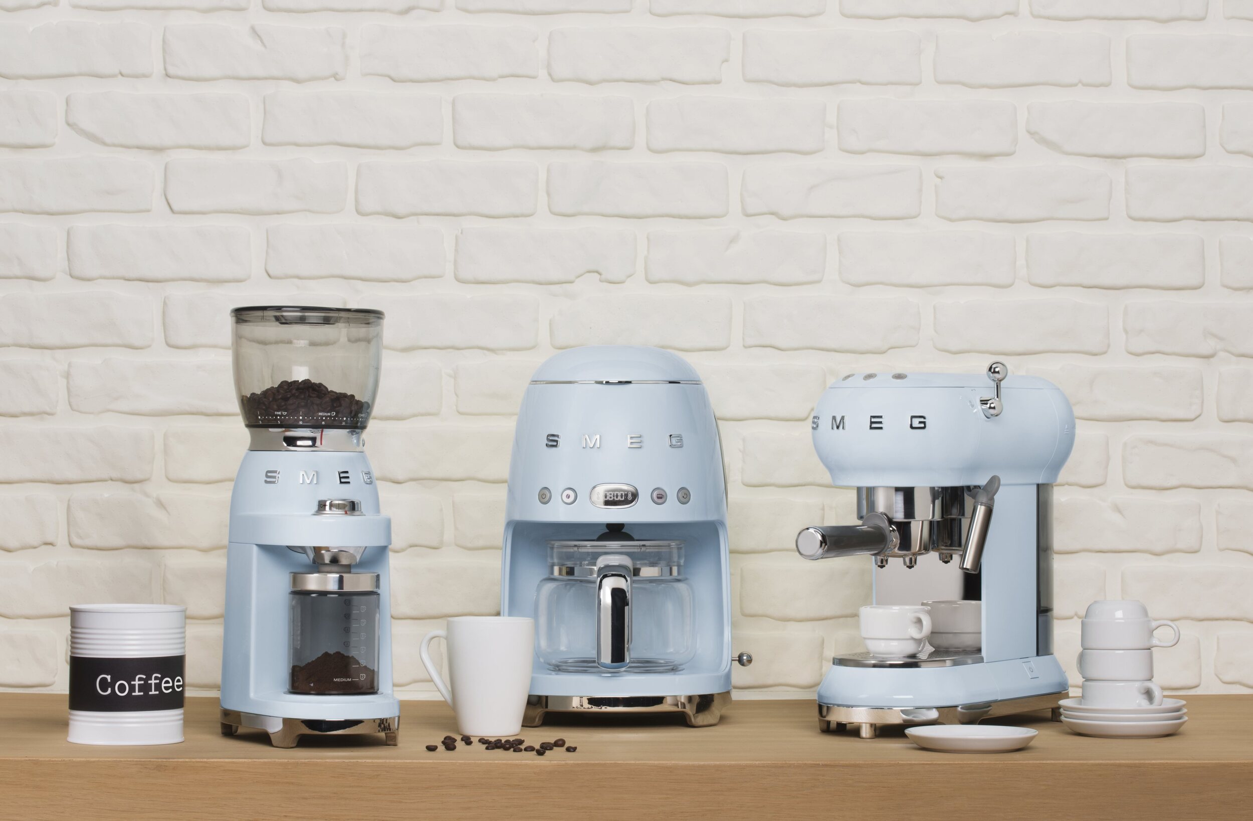  Smeg 50's Retro Pastel Blue Coffee Grinder : Home & Kitchen