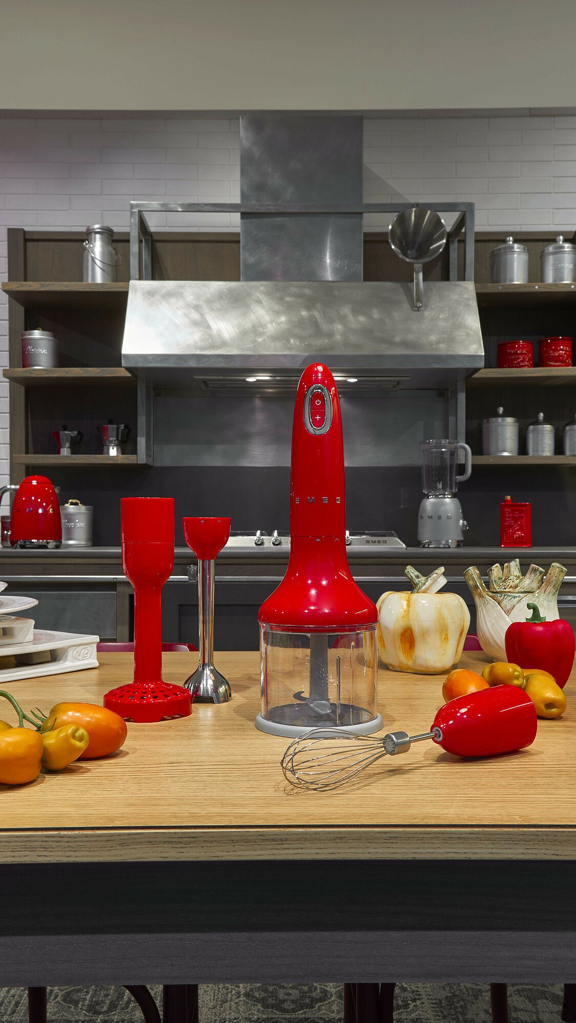 Smeg Red 50's Retro Style Hand Blender with Accessories