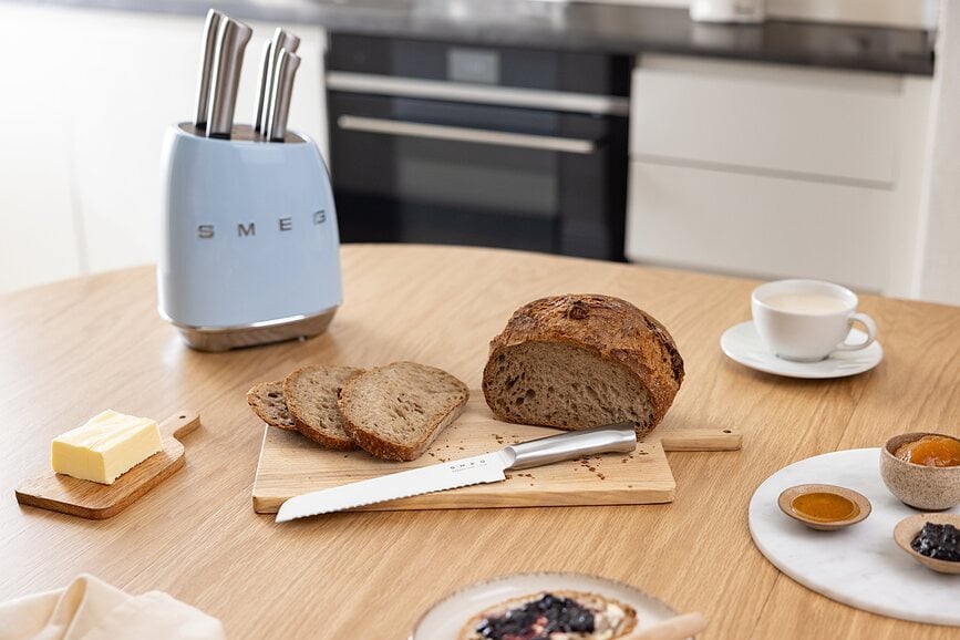 50's Style Set Noževa u bloku crni 6 kom.